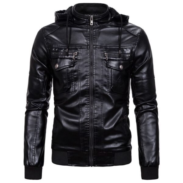 BLACK LEATHER JACKET - Image 2