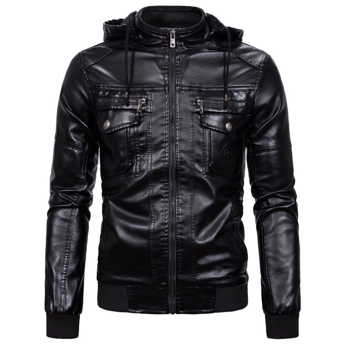 BLACK LEATHER JACKET - Image 2