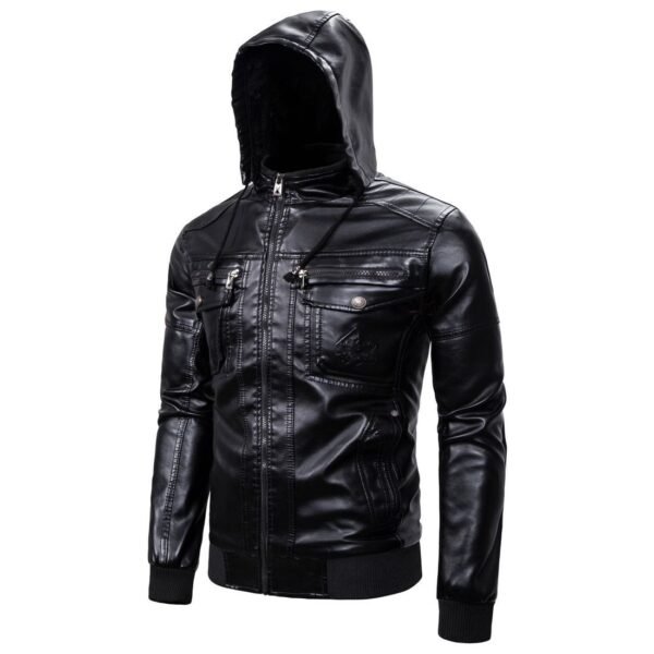 BLACK LEATHER JACKET - Image 3